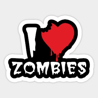 I Love Zombies Sticker